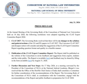 CLAT Notification 2027